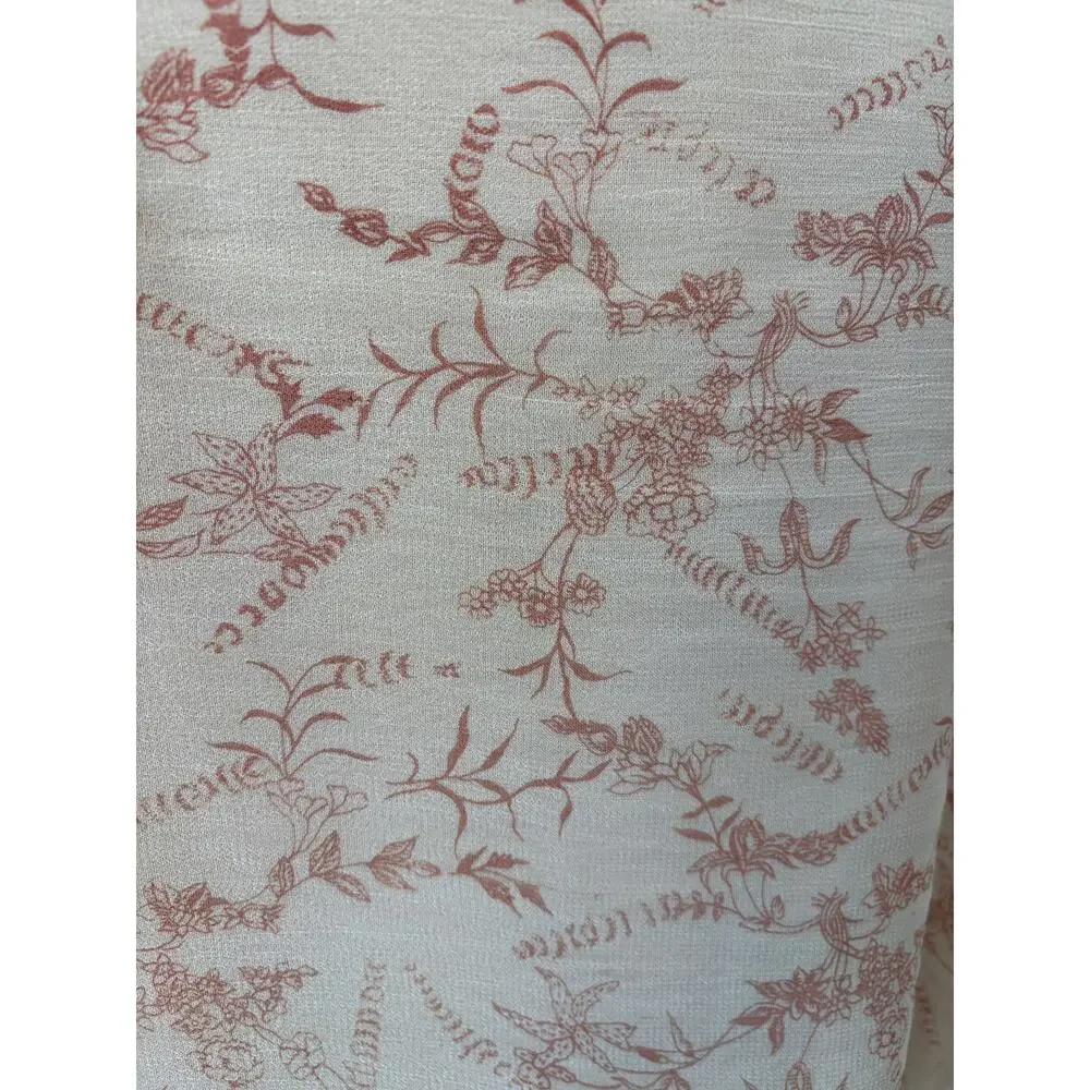 Sheer Cream Long Scarf Blush Pink Floral Botanical Textured Boho Romantic FLAW